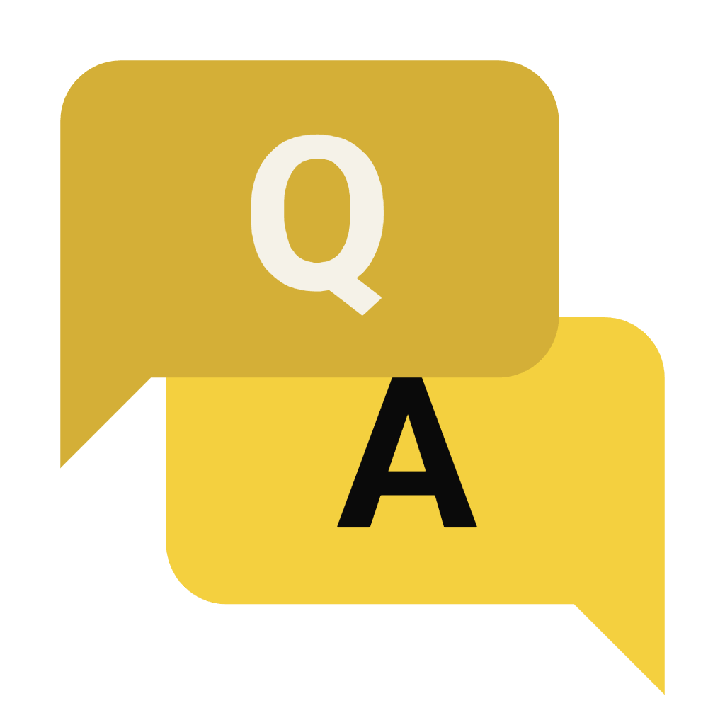 People interacting around 3D FAQ letters
